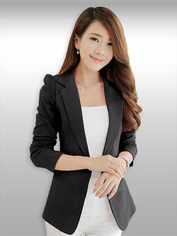 เสื้อสูทผู้หญิงแขนยาวสีดำแบบสวยหรู มี 5 ไซส รหัส1713