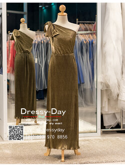 รหัส ชุดราตรียาว : PFL103 ชุดราตรียาว สีทอง ไหล่เฉียง สุดเซ็กซี่ เหมาะใส่ออกงานกลางคืน งานแต่งงาน งานกาล่าดินเนอร์ งานเลี้ยง งานพรอม งานรับกระบี่