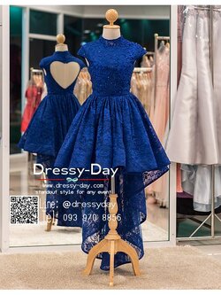 รหัส ชุดราตรี :PF184 ชุดแซก ชุดราตรีสั้นสวยหรูโชว์หลังรูปหัวใจสีน้าเงินปักเลื่อม ชุดไปงานแต่งเหมาะสำหรับงานกลางคืน ชุดถ่ายพรีเว็ดดิ้งหน้าสั้นหลังยาว ชุดเดรสออกงานกาล่าดินเนอร์