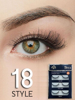 3 faux cilsขนตาปลอมแฟชั่นแพค3ชิ้นรหัส E001