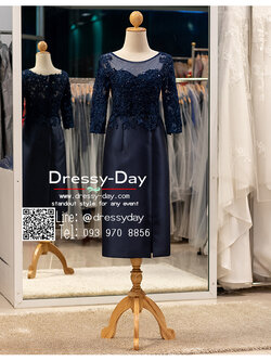 รหัส ชุดเจ้าภาพ :PFS092 ชุดราตรีสั้น มีแขน ปักลูกไม้ สวย หรู หวานละมุนแบบมีคลาส ใส่ไปงานแต่งงานเช้า กลางวัน กลางคืน คนอ้วน คนอวบใส่สวย