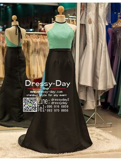 รหัส ชุดราตรียาว :PF038 - 3 ชุดแซก ชุดราตรียาว คลองคอ สีดำ เขียวมิ้น ประดับเลื่อม เรียบหรู สวยเก๋เหมาะใส่ออกงานกลางคืน งานเลี้ยง งานพรมแดง