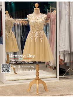 รหัส ชุดราตรีสั้น :BB074 มีชุดราตรีสวย สีครีม แขนกุด เหมาะใส่งานหมั้น งานเช้า หรู พร้อมส่งเยอะสุดในไทย เนื้อผ้าพรีเมี่ยม คัตติ้งเนี๊ยบๆ