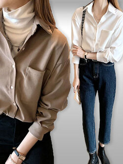 เสื้อเชิ๊ตแฟชั่นทำงาน มี2สี รหัส 2391