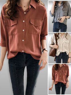 เสื้อเชิ๊ตแฟชั่นผู้หญิงแบบสวย มี3สี รหัส2072