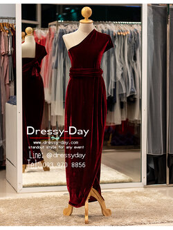 รหัส ชุดราตรียาว : PFL178 ชุดไปงานแต่ง กลางคืน ไหล่เฉียง เรียบหรูดูแพง คนอ้วน คนอวบ ใส่สวยมากค่ะ