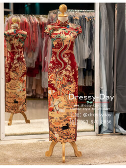 รหัส ชุดกี่เพ้า : KPL176 ชุดตรุษจีนหญิง แฟชั่น สวยๆ ชุดกี่เพ้าประยุกต์ทันสมัย ใส่วันตรุษจีนสวย หรู ไม่มีเอ้าต์