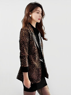 เสื้อสูทแฟชั่นลายเสือสวยหรูสไตล์เกาหลี รหัส2410