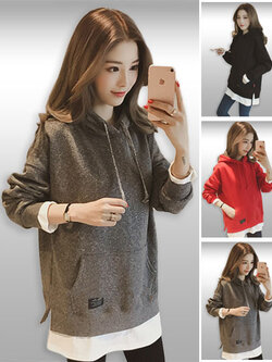 เสื้อคลุมแขนยาวแฟชั่นมีฮู๊ดใส่กันหนาวรหัส 1924