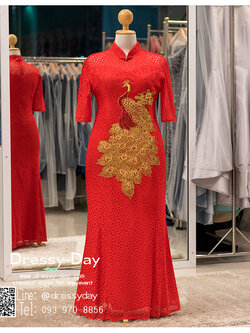 รหัส ชุดกี่เพ้า : KPL082 ชุดกี่เพ้าแบบยาว ชุดกี่เพ้าคนอ้วน พร้อมส่ง ผ้าลูกไม้เนื้อดีทั้งชุด ทรงหางปลา ชุดกี่เพ้าประยุกต์ สีแดง สวย หรู และสง่ามากๆ เจ้าสาวที่มองหา ชุดกี่เพ้าประยุกต์ สำหรับใส่ในพิธียกน้ำชา ชุดส่งตัว ถ่ายพรีเวดดิ้ง ชุดแต่งงาน แขนยาว