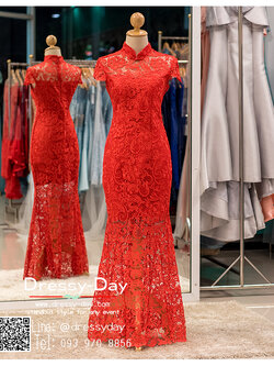 รหัส ชุดกี่เพ้า : KPL008 ชุดกี่เพ้าประยุกต์ผ้าลูกไม้เนื้อดี ซับในซาติน ชุดกี่เพ้าสวยๆ แบบยาวกระโปรงสั้นด้านใน เหมาะมากสำหรับใส่ในพิธียกน้ำชา งานแต่งงานตามธรรมเนียมจีน ชุดส่งตัวเจ้าสาว ชุดถ่ายพรีเวดดิ้ง ชุดจีน สวยหรูสง่ามากค่ะ