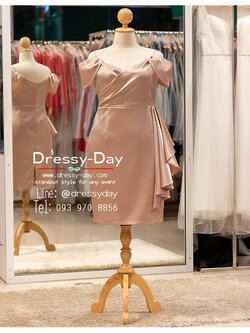 รหัส ชุดราตรีสั้น :PFS102 ชุดราตรีสั้นพร้อมส่ง ชุดราตรีสั้น เปิดไหล่ ชุดไปงานแต่งกลางคืน กลางวัน คนอ้วนใส่สวย