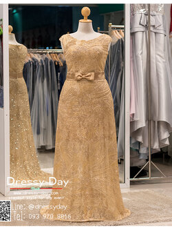 รหัส ชุดราตรีคนอ้วน :PFL005 ชุดแม่เจ้าสาว ชุดแม่เจ้าบ่าว ชุดราตรียาวคนอ้วน เหมาะสำหรับงานแต่งงาน งานกลางคืน กาล่าดินเนอร์ แขนกุด