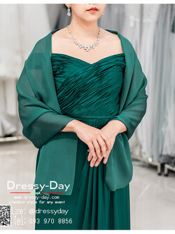 รหัส ชุดผ้าคลุมไหล่ : DD006 ผ้าคลุมไหล่ชุดราตรี ไปงานแต่ง ออกงาน สวย เรียบหรู ไฮโซมากค่ะ พร้อมส่ง สีเขียว