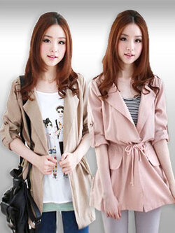 เสื้อคลุมแฟชั่นแต่งผูกเอวน่ารักสไตล์เกาหลีรหัส1901