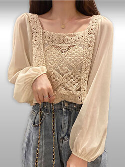 เสื้อครอปแฟชั่นสวยหวานสไตล์เกาหลี รหัส2366