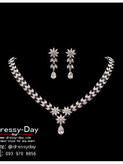 รหัส ND139 : เครื่องประดับออกงาน ใส่กับชุดราตรียาว ชุดสร้อยคอต่างหูเข้าชุด สวย หรูออร่าจับ