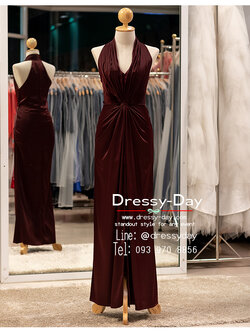 รหัส ชุดราตรียาว : PFL170 ชุดไปงานแต่ง มินิมอล แขนกุด ชุดไปงานแต่งงานกลางคืน สวย เรียบ หรู ดูแพง