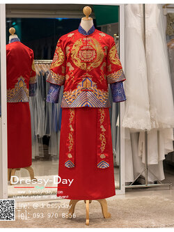 รหัส เสื้อจีนชาย : KPM015 เสื้อจีนชาย พร้อมส่ง ชุดจีนชาย โบราณ สีแดง ดีเทลทอง น้ำเงิน เหมาะมากสำหรับใส่ในพิธียกน้ำชา ถ่ายพรีเวดดิ้ง และสำหรับญาติเจ้าภาพ