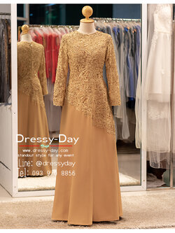 รหัส ชุดเจ้าภาพ : PFL198 ชุดราตรีแม่เจ้าสาว ชุดแม่เจ้าบ่าวไม่แก่ สวย เรียบหรู กับงานเช้า ตอนกลางวัน กลางคืน