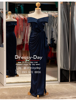 รหัส ชุดราตรียาว : PFL142 ชุดไปงานแต่งคนอ้วน ชุดราตรีคนอวบสวยๆ แบบมีแขน เรียบหรูดูแพง พร้อมส่ง