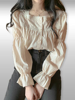 เสื้อแฟชั่นแต่งลูกไม้สวยหวาน รหัส 2396