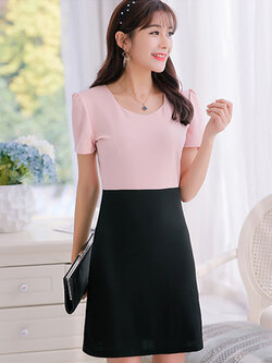 ชุดเดรสแฟชั่นใส่ทำงาน หรือออกงานก็สวยสไตล์เกาหลี รหัส 1638