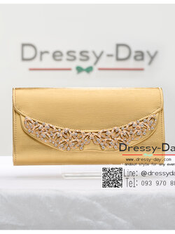 กระเป๋าออกงาน TE076: กระเป๋าออกงานสีทอง พร้อมส่ง กระเป๋าคลัชออกงาน มีหู ถือไปงานกลางคืน สวย หรูแบบดารา