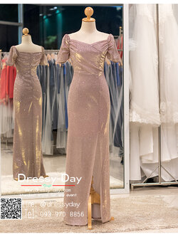 รหัส ชุดราตรียาว : PFL090 ชุดราตรียาว สีชมพู/โรสโกลด์ ไหล่เปาด เข้ารูป ผ่าด้านข้างสุดเซ็กซี่ เหมาะใส่ออกงานกลางคืน งานแต่งงาน งานกาล่าดินเนอร์ งานเลี้ยง งานพรอม งานรับกระบี่