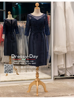 รหัส ชุดราตรี : PFS063 ชุดราตรีผู้ใหญ่ ชุดแม่เจ้าสาว ชุดแม่เจ้าบ่าวสีน้ำเงิน