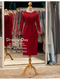 รหัส ชุดเจ้าภาพ : PFS098 ชุดแม่เจ้าสาวงานเช้า ชุดแม่เจ้าบ่าวตอนเช้า คนอ้วน อวบ ใส่สวย หรูหราโดดเด่นสมฐานะเจ้าภาพ