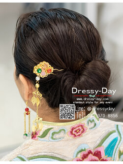 รหัส ปิ่นปักผมจีน : TR104 เครื่องประดับผมจีนโบราณ ปิ่นปักผมจีน สวยๆ หรๆ เพิ่มความปัง อลังทุกองศา