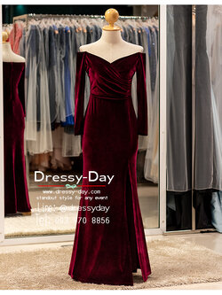 รหัส ชุดราตรียาว : PFL173 ชุดไปงานแต่งงานแบบมีแขน พร้อมส่ง ชุดไปงานแต่งงานกลางคืน เรียบ หรู ดูแพง คนอวบ คนอ้วนใส่สวย