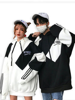 เสื้อคลุมแฟชั่นกันหนาวมีฮู้ดแต่ง2สีน่ารัก รหัส1909