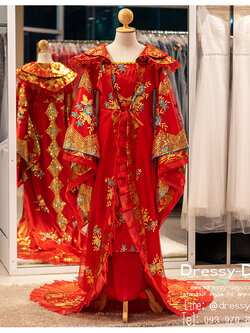 รหัส ชุดจีนโบราณ :KPL194 ชุดจีนโบราณ สีแดง พร้อมส่ง ชุดตรุษจีนผู้หญิงอลังการ สวย ปั๊วปัง แบบจัดเต็ม สำเนา