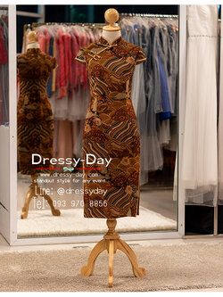 รหัส ชุดตรุษจีน : KPS140 ชุดกี่เพ้าแฟชั่น ชุดกี่เพ้าประยุกต์แบบสั้น สวย หรู ทันสมัย โดดเด่นไม่ซ้ำใคร