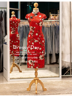 รหัส ชุดกี่เพ้า :KPS114 ชุดไปงานแต่งคนจีน งานหมั้นแบบจีน ในร้านอาหาร หรือ โรงแรม สวย เรียบ หรู ดูแพง