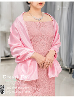 รหัส ชุดผ้าคลุมไหล่ : DD005 ผ้าคลุมไหล่ชุดราตรี ไปงานแต่ง ออกงาน สวย เรียบหรู ไฮโซมากค่ะ พร้อมส่ง สีชมพู
