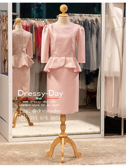 รหัส ชุดเจ้าภาพ :PFS118 ชุดไปงานแต่งกลางวัน ตอนเช้า งานบ่าย แบบมีแขน คนอ้วน อวบ ใส่แล้วเรียบหรูไฮโซ