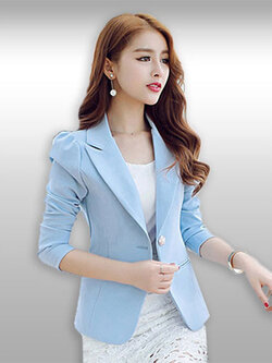 เสื้อสูทผู้หญิงแขนยาวสีฟ้าแบบสวยหรู มี 5 ไซส รหัส 1648