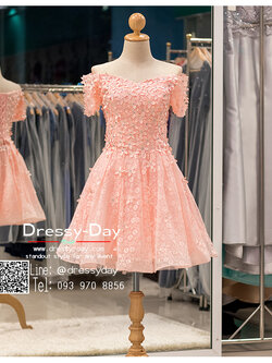 รหัส ชุดราตรีสั้น :BB137 มีชุดราตรีสวย สีโอรส ชุดไปงานแต่งสั้น เหมาะใส่งานหมั้น งานเช้า หรู พร้อมส่งเยอะสุดในไทย เนื้อผ้าพรีเมี่ยม คัตติ้งเนี๊ยบๆ