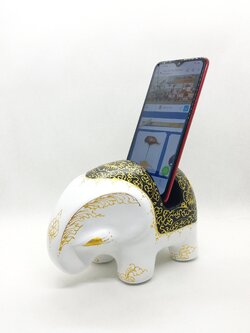 ช้างวางมือถือและนามบ้ตร Size M สีขาวดำ