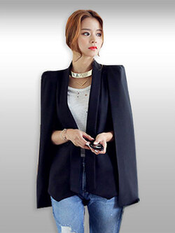 เสื้อสูทแฟชั่นผู้หญิงสีดำเรียบหรู มี 4 ไซส