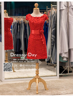 รหัส ชุดราตรีสั้น :BB065 ชุดแซก pre wedding แซก ชุดราตรี มีแขน สีแดง เหมาะใส่งานแต่งงาน งานหมั้น งานกลางวัน กลางคืน ชุดถ่ายพรีเวดดิ้งใส่ถ่ายพรีเวดดิ้งแนวเจ้าหญิง สำเนา