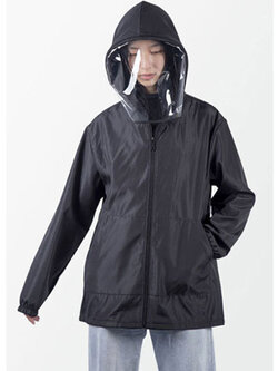 พร้อมส่ง เสื้อคลุมพร้อมหน้ากากใส มี 4 สี รหัส 2272