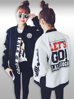 เสื้อคลุมแฟชั่นสกรีนลายสุดเท่ห์ เสื้อคลุมสไตล์เกาหลี มี 2 สี รหัส 1887