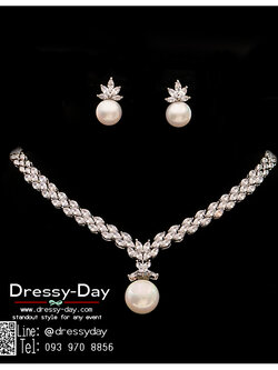 รหัส TR128 : เครื่องประดับออกงาน เจ้าภาพ สร้อยคอต่างหูเข้าชุดใส่ไปงานแต่งงาน ความหรูหราที่คุณคู่ควร