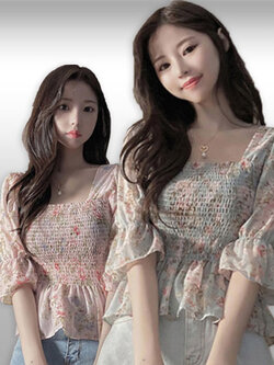 เสื้อแฟชั่นใส่ออกงานลายสวยหวาน มี2สี รหัส 2417