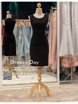 รหัส ชุดราตรีสั้น : PK021 ชุดแซก ชุดราตรี สีดำ แขนกุดเรียบหรูเหมาะใส่ออกงานกลางคืน งานคอกเทล