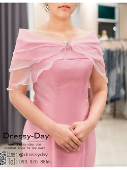 รหัส ชุดผ้าคลุมไหล่ : DD003 ผ้าคลุมไหล่ชุดราตรี ไปงานแต่ง ผ้าคลุมไหล่ชุดราตรีไซส์ใหญ่ เสื้อคลุมชุดราตรี พร้อมส่ง สวย เรียบหรู สีชมพู